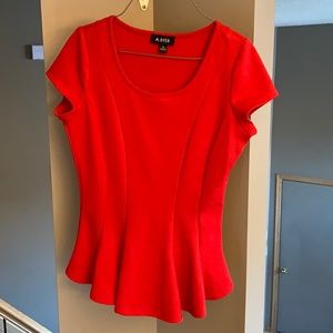 A. Byer Red Peplum Top